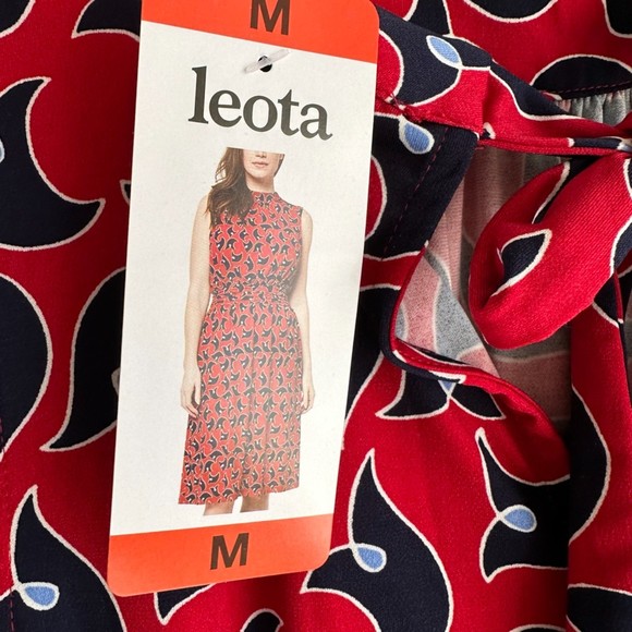 NWT LEOTA Red and Navy High Neck Ladies Career Party Dress, M - Picture 8 of 8